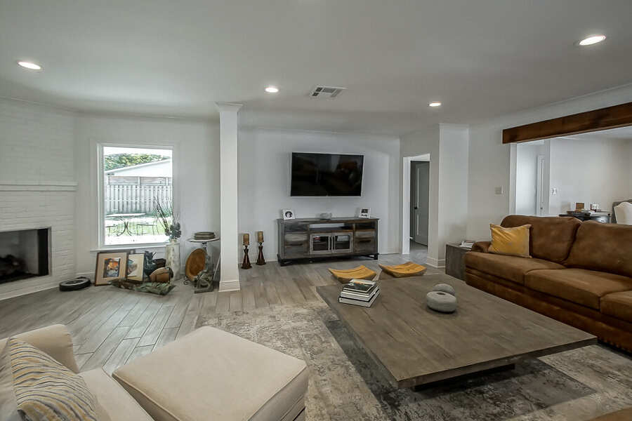 Living and family room opening toward the rest of the home