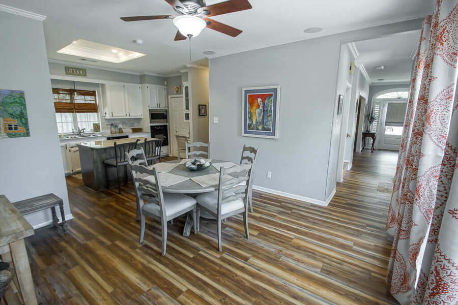 Breakfast area open to the renovated kitchen