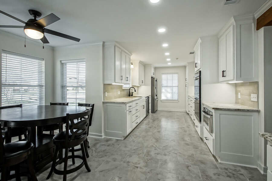 Breakfast area opening to the remodeled kitchen